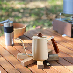 Wooden Handle Stainless Steel Coffee Pot 350-600ml