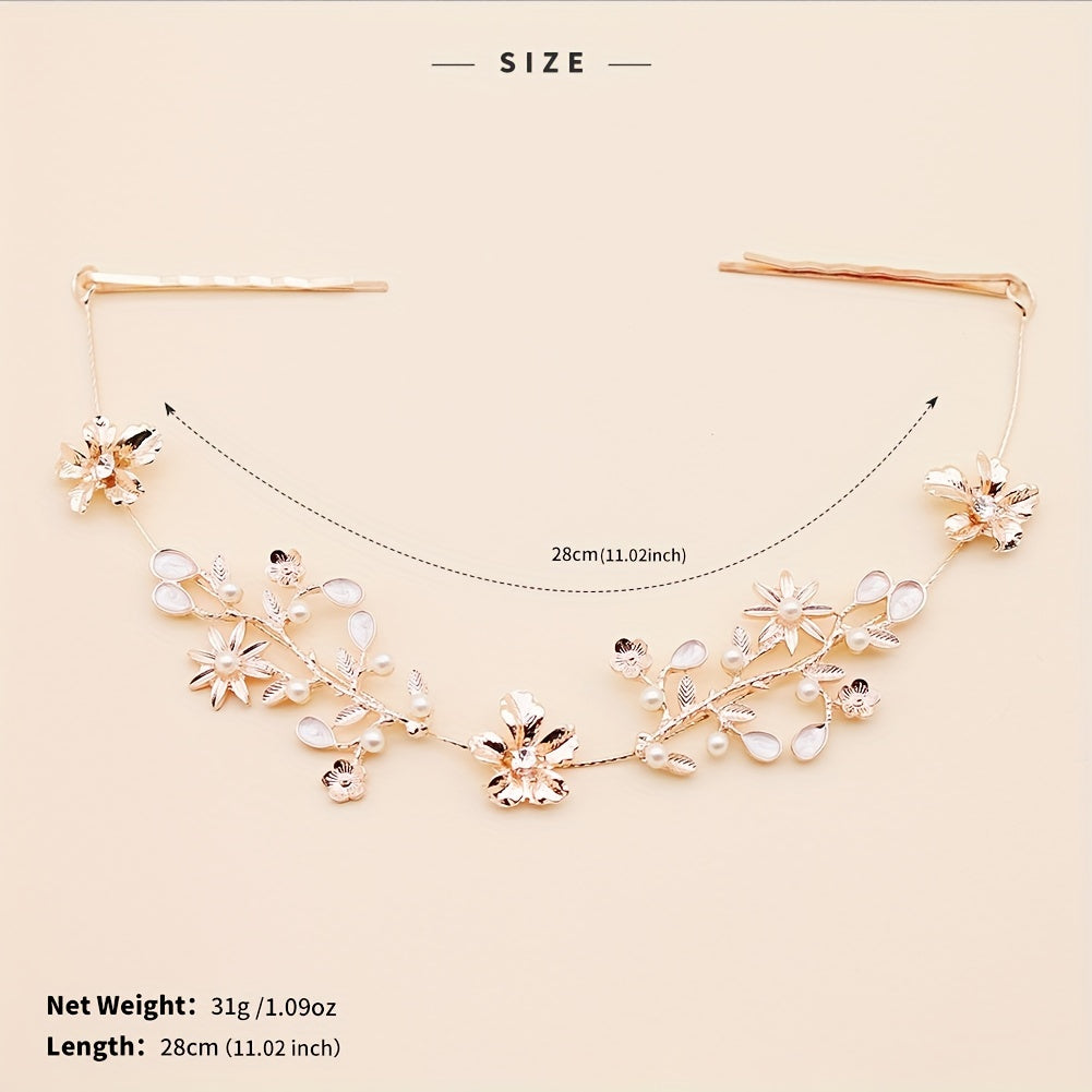 Bridal Flower Headband Rhinestone Hair Accessories Wedding Headdress
