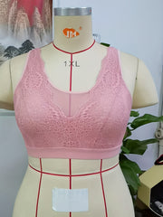 Sexy Bra Women's Floral Lace Mesh Wide Straps Semi Sheer Bra