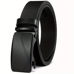 Men's Leather Ratchet Belt Automatic Buckle For Casual Jeans