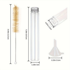 18pcs 115ml Transparent Plastic Test Tubes With Screw Caps and Funnels