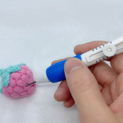 Plastic Crochet Hook Embroidery Tool Retractable Stamping Needle Set