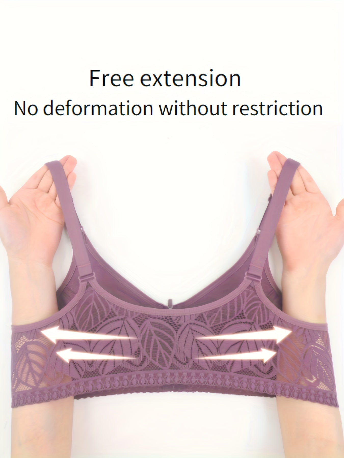 3pcs Lace Wireless Bras Breathable Zipper Intimates Bra Women's Lingerie