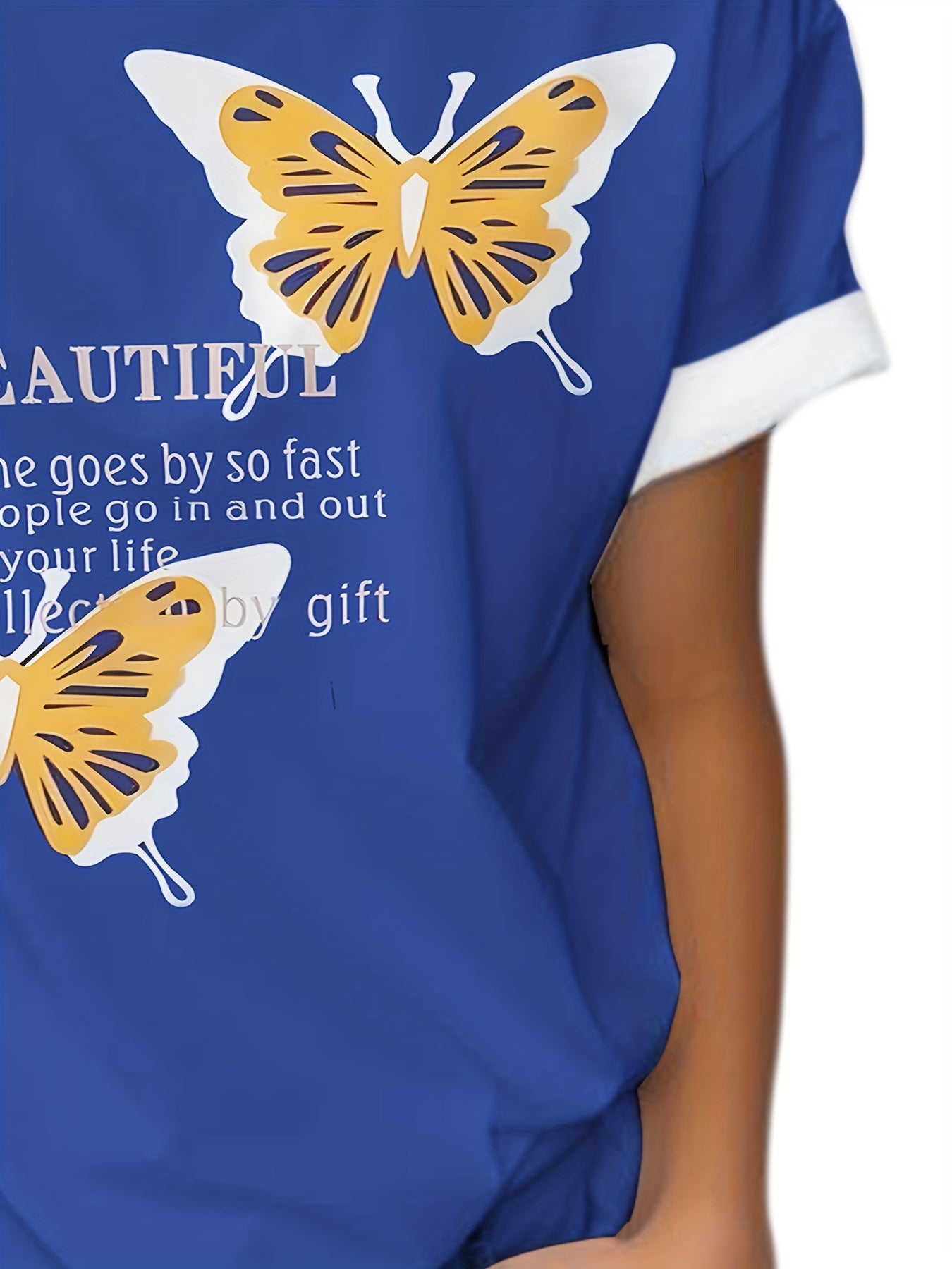 Kids Casual Butterfly Graphic T-shirt Short Sleeve Summer Sports