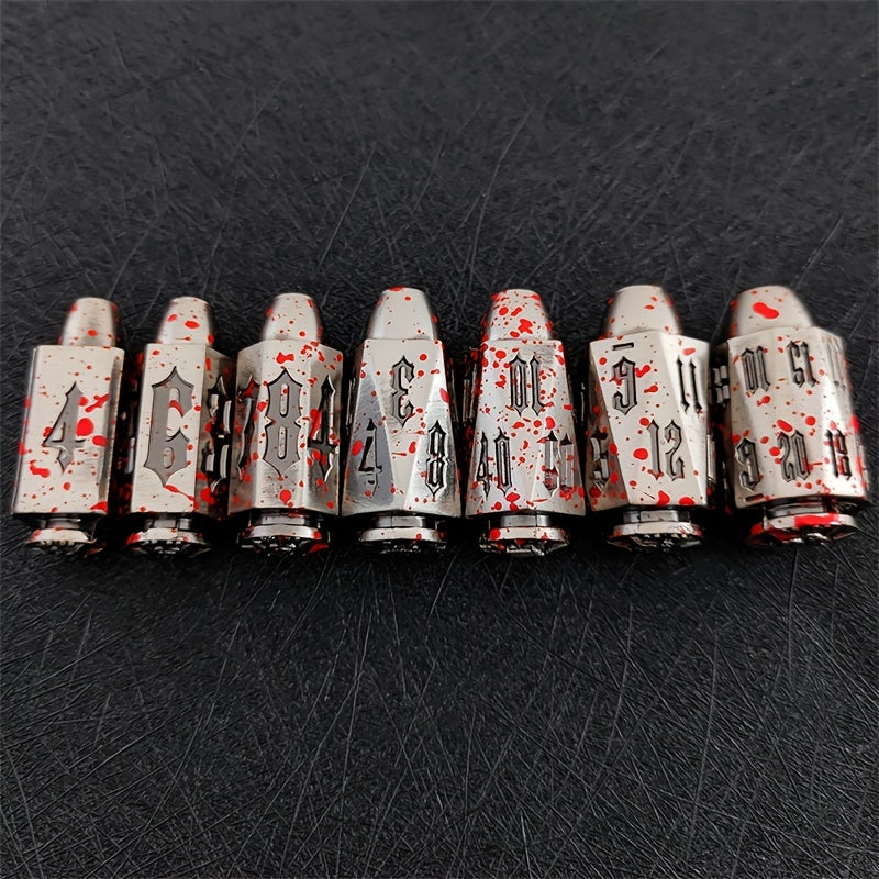 Metal Dice Set Bullet Shape 7pcs
