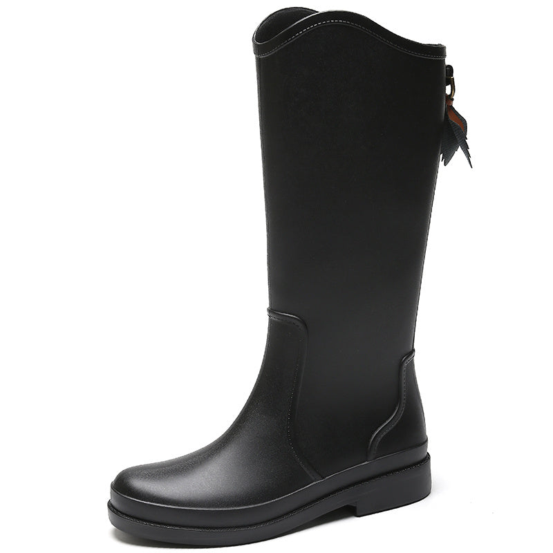 Women's Mid Calf Rain Boots Slip On Waterproof Shoes