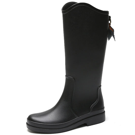 Women's Mid Calf Rain Boots Slip On Waterproof Shoes