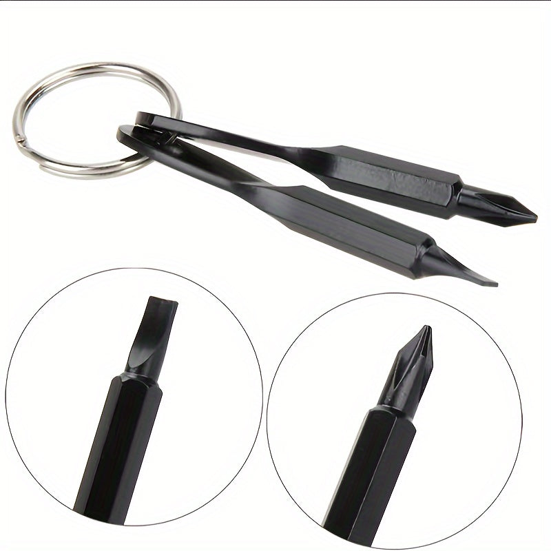 Slotted Cross Screwdriver Keychain for Camping Hiking Bag