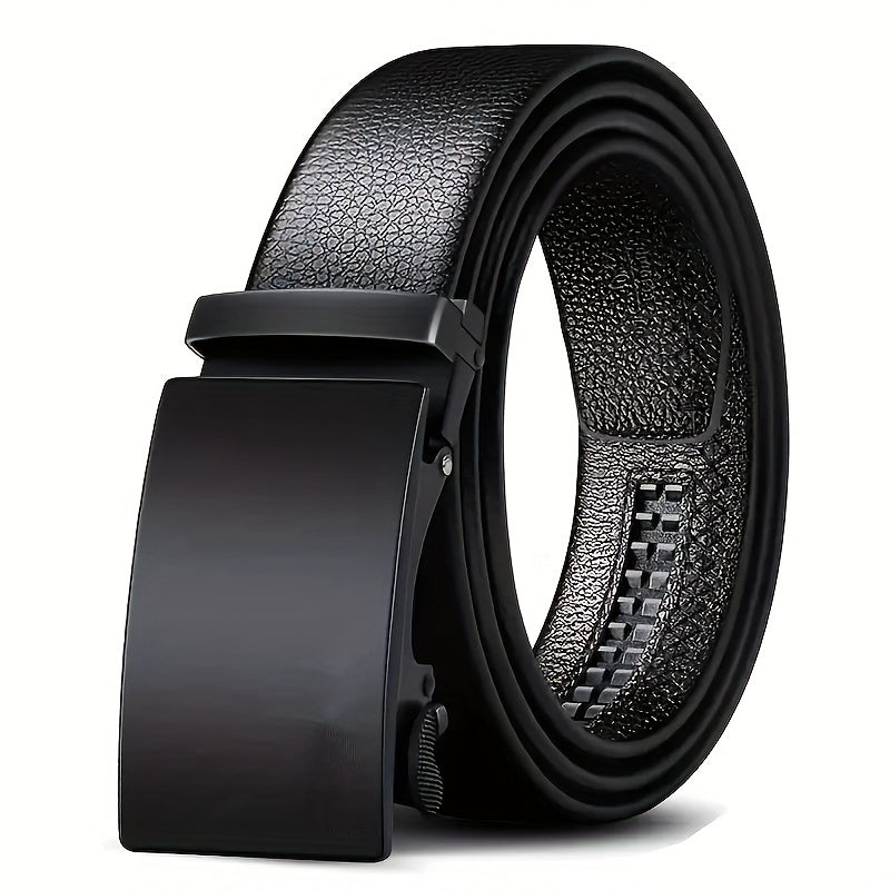Men's PU Leather Belt Automatic Buckle Business Style Belt
