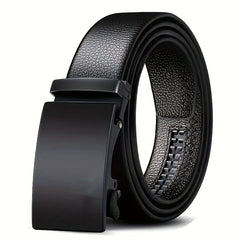 Men's PU Leather Belt Automatic Buckle Business Style Belt