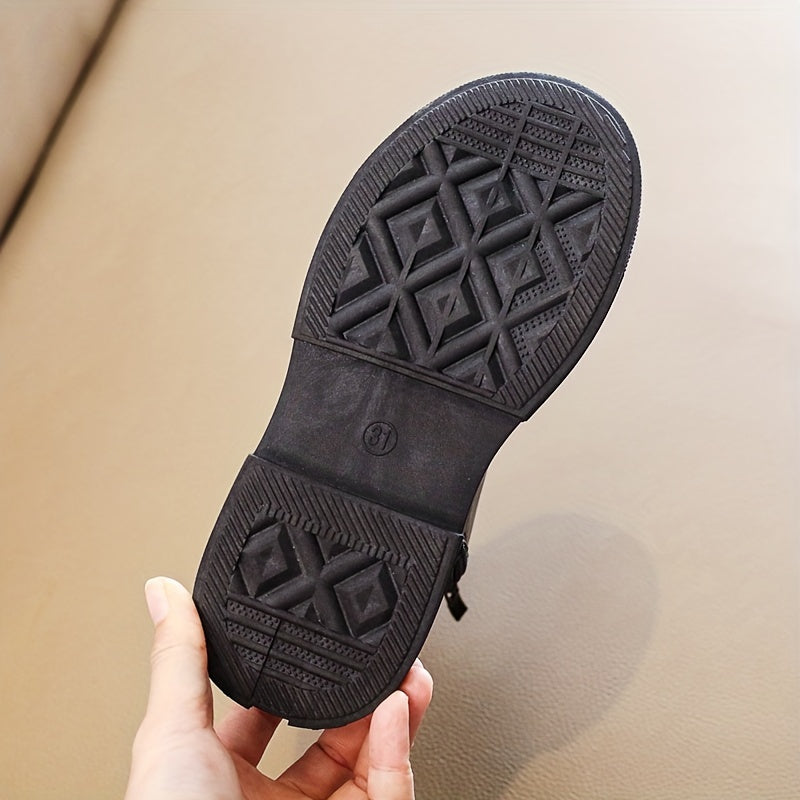 Girls Kids Ankle Boots Comfortable Non Slip Zipper Indoor Outdoor Autumn Winter