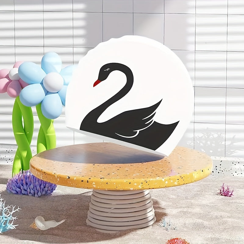 Cartoon Silicone Animal Print Swimming Cap - Waterproof