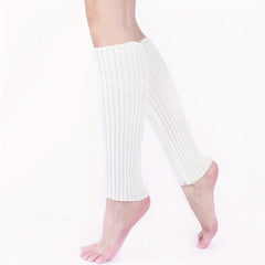 Rib Knit Leg Warmers Knee High Socks Women's Stockings & Hosiery