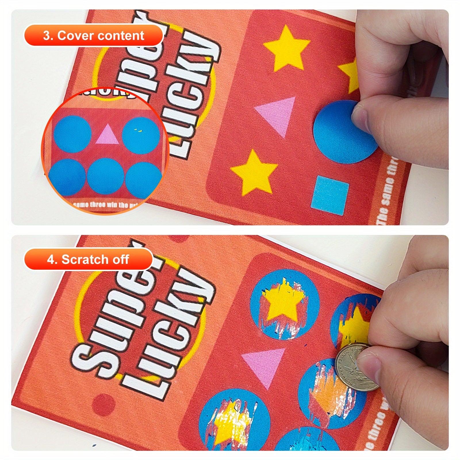 500pcs 25x25mm Scratch Stickers for Postcards Wedding Game