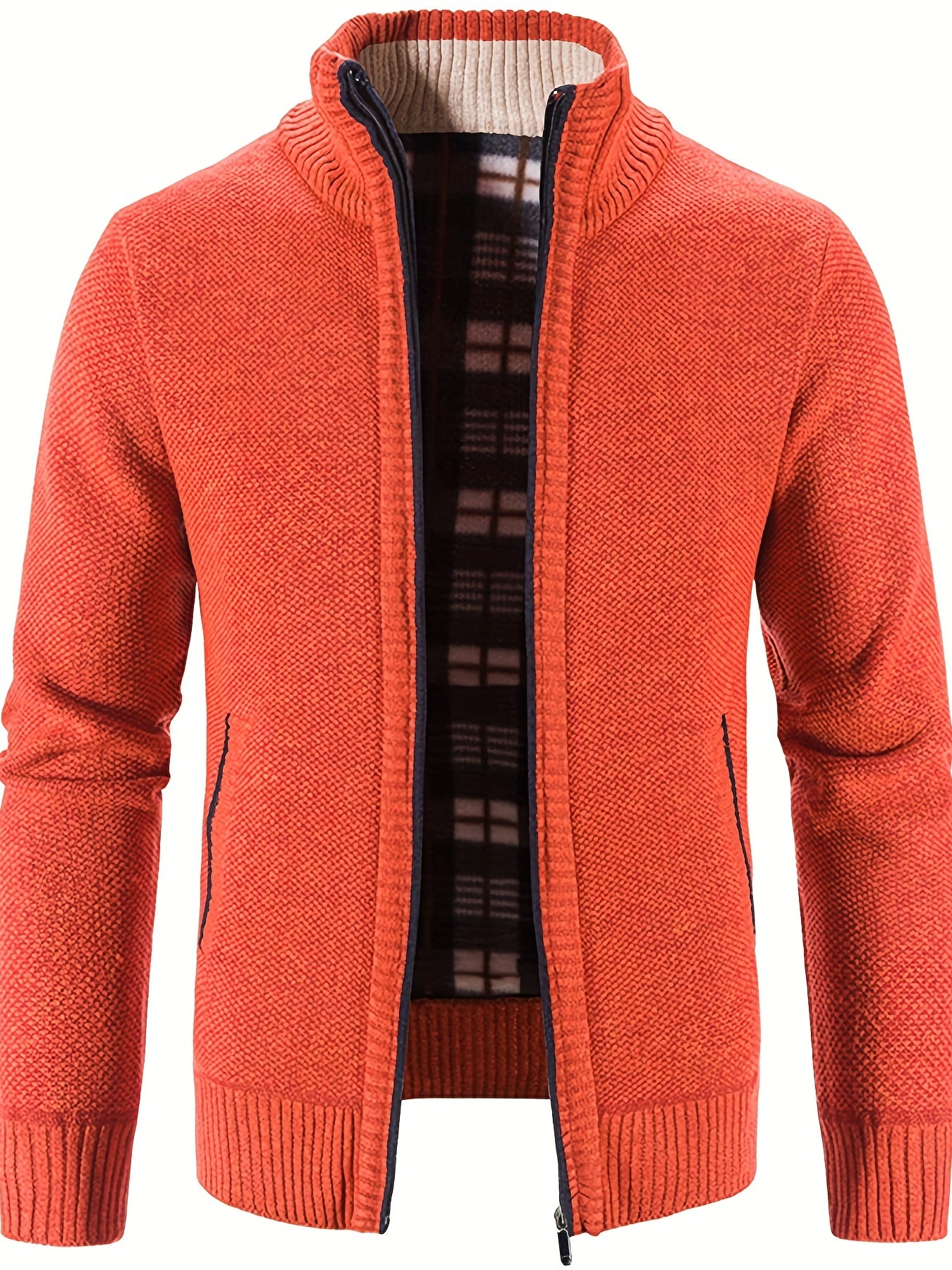 Men's Fleece Jacket Casual Comfortable Zip Up Cardigan