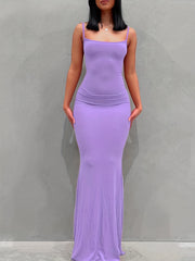 Women's Backless Bodycon Maxi Dress