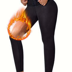 Women High Waist Compression Tights Sauna Leggings With Hooks