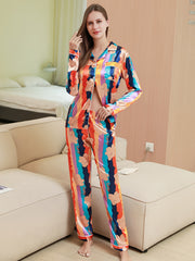Bear Colorblock Pajama Set Top & Pants