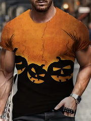 Men's Halloween Pumpkin Graphic T shirt 3D Print Tee