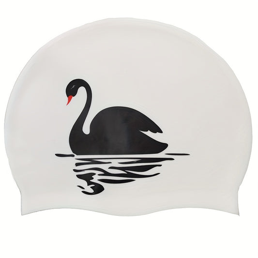 Cartoon Silicone Animal Print Swimming Cap - Waterproof