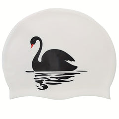Cartoon Silicone Animal Print Swimming Cap - Waterproof