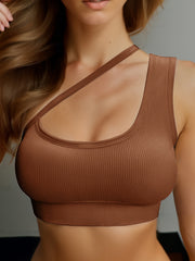 One Shoulder Strap Sports Bra Yoga Fitness Lingerie