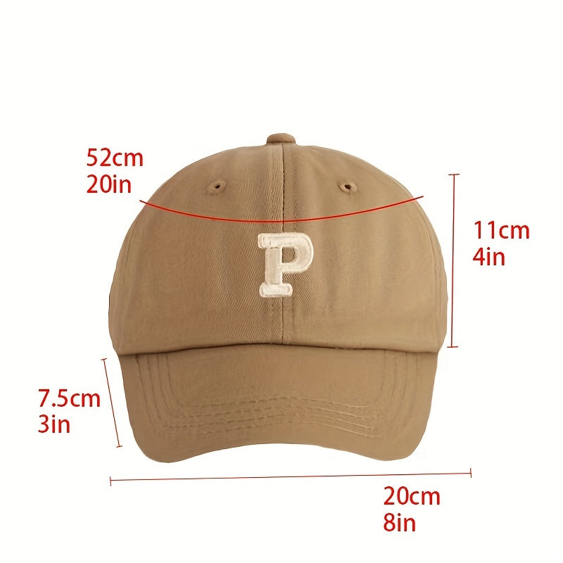 Kids Soft Top Baseball Cap Sunshade Letter Patched Hat