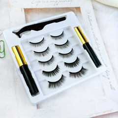 Magnetic Eyelashes with Eyeliner Kit 5 Pairs Natural Looking Waterproof