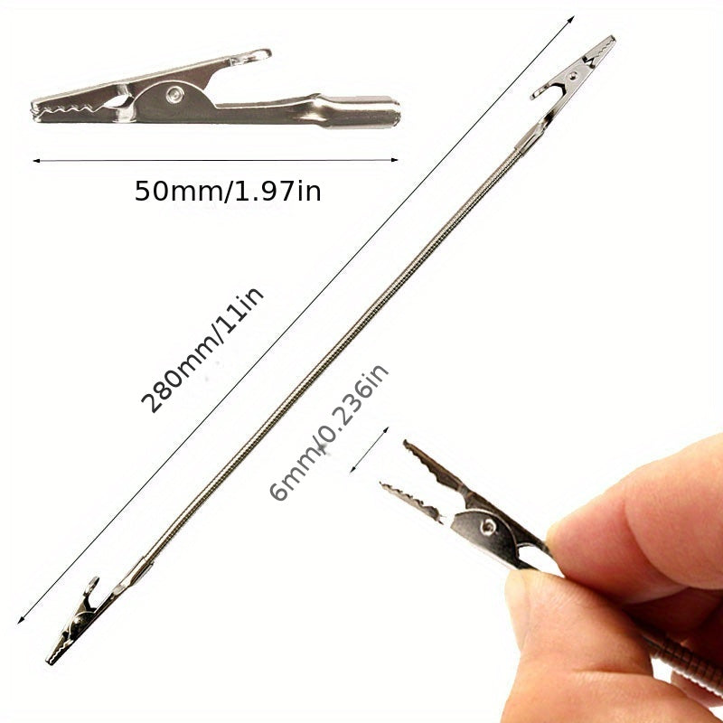 Universal Curved Double Headed Crocodile Clip with Tag Clip Flexible Hose