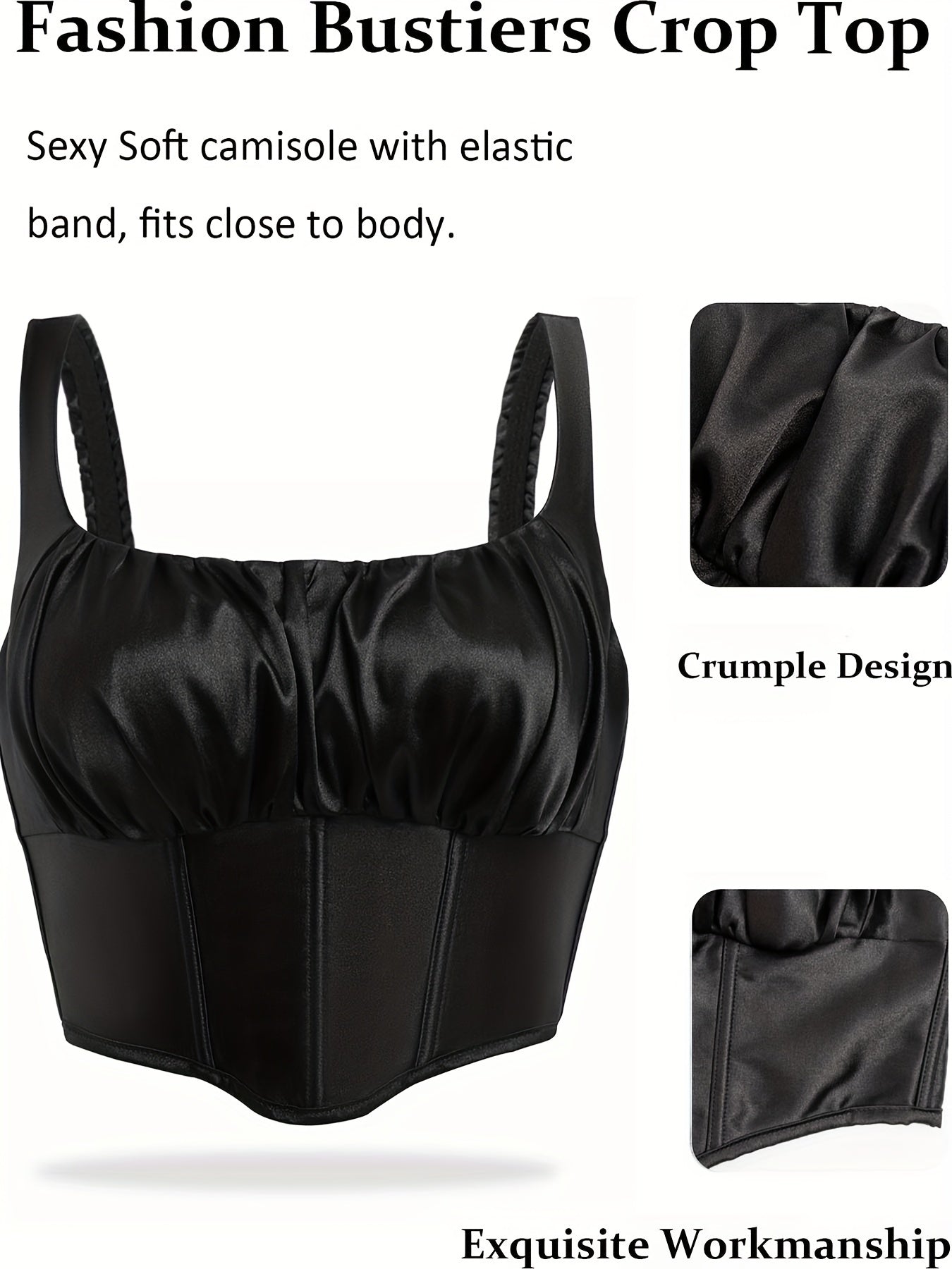 Sexy Satin Cami Corset Bustier Women's Lingerie