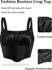 Sexy Satin Cami Corset Bustier Women's Lingerie