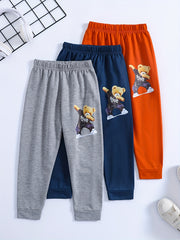 Kid's Bear Print Sweatpants Elastic Waist Sports Clothes