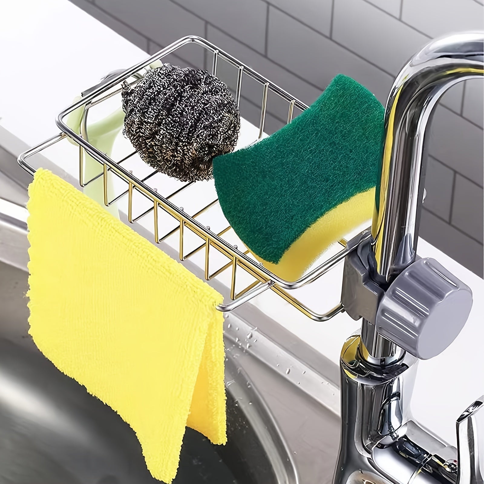 Kitchen Faucet Rack Sponge Holder Sink Caddy Organizer Hanging Caddy