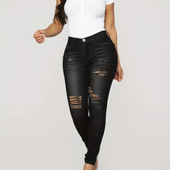 Distressed High Waist Skinny Jeans