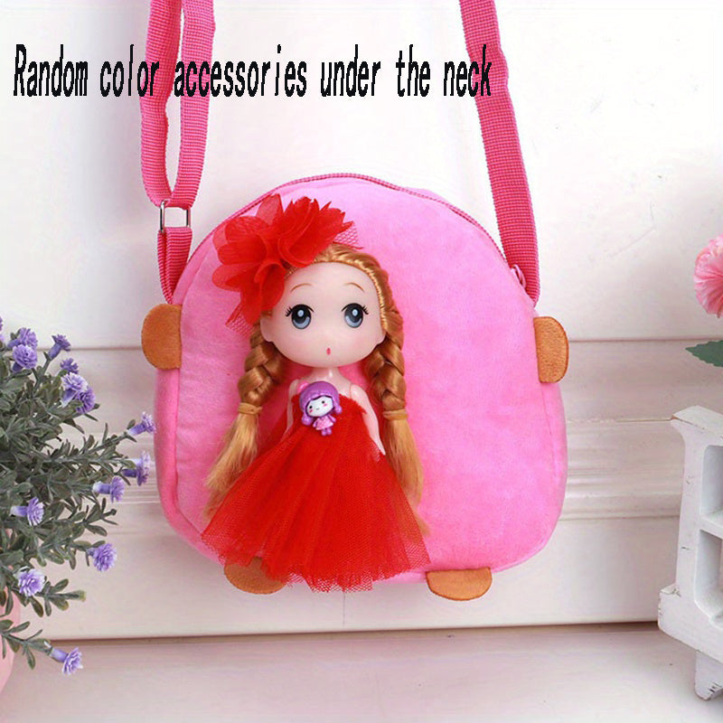 Kids Doll Decor Crossbody Bag with Wide Strap