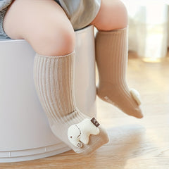 Cartoon Elephant Decor Cotton Non Slip Toddler Socks