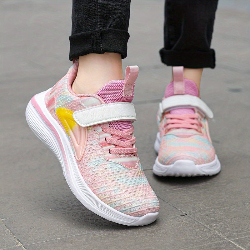 Breathable Woven Shoes For Girls Teens Hook Loop Comfortable Non Slip