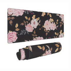 Large Flower Pattern Mouse Pad Non-Slip Rubber Base