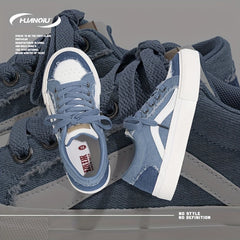 HUANQIU Lace-Up Retro Denim Board Shoes