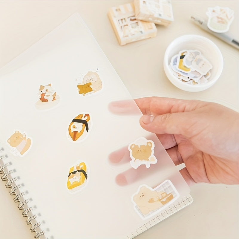 Set of 45 Cute Animal Stickers for DIY Notebook Decor