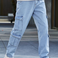 Loose Fit Jeans Mens Casual Street Style Denim Pants