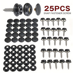 25 Sets 15mm Stainless Steel Screws Copper Buckle Waterproof Cloth Boat Cover