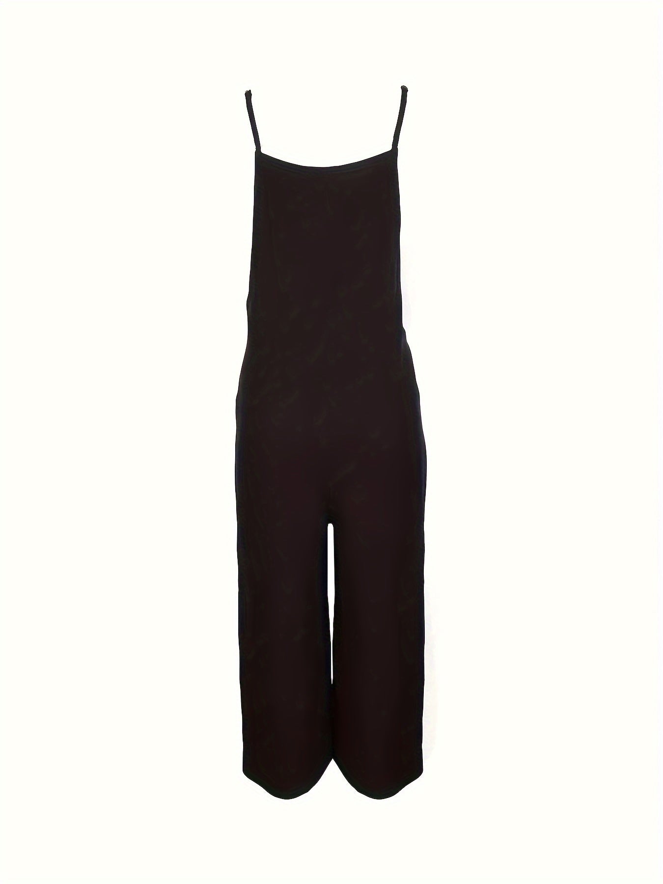 Casual Solid Square Neck Wide Leg Jumpsuit