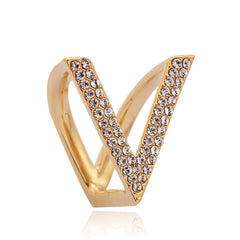 V-Shaped Rhinestone Bow Tie Scarf & Button Accessory for Women and Men