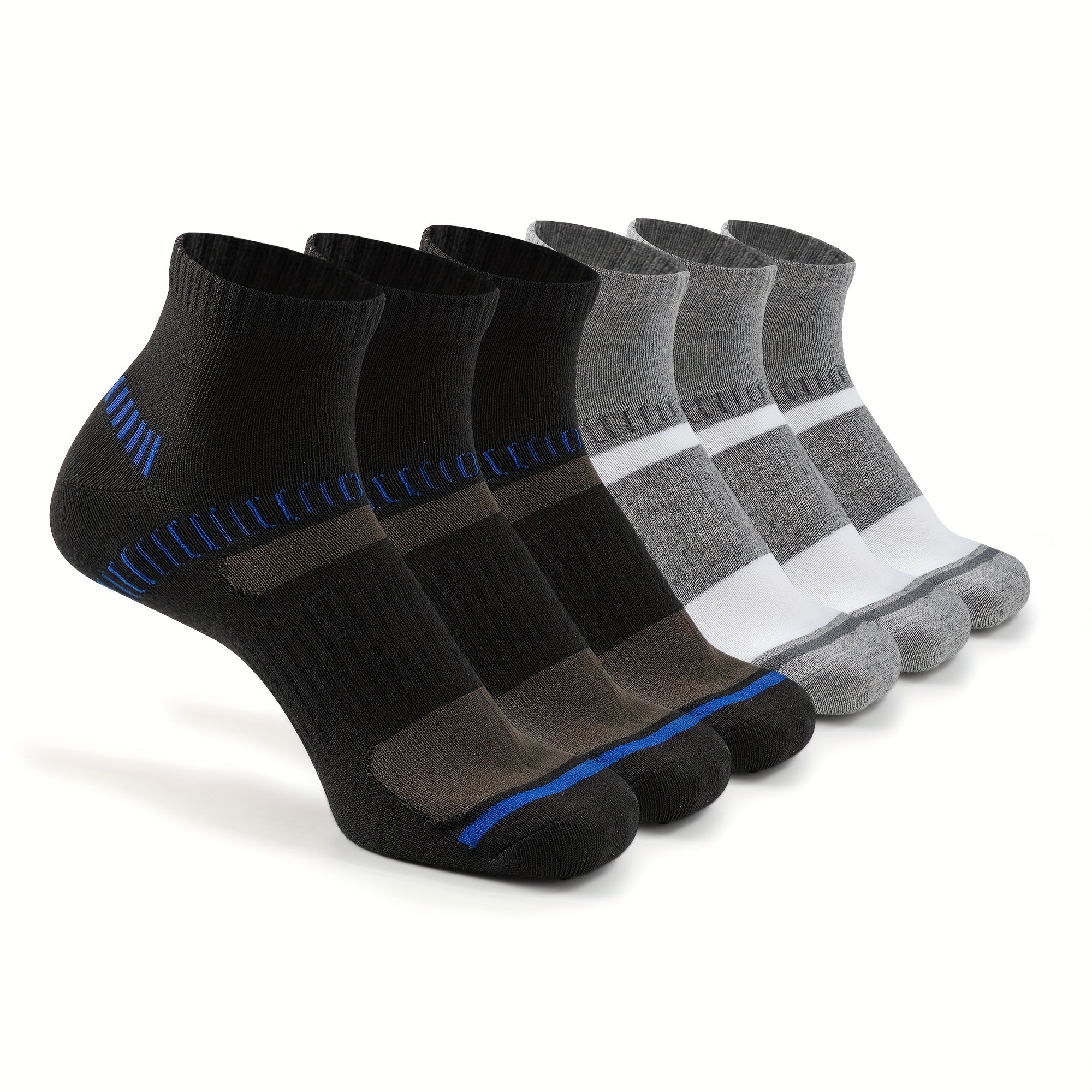 6 Pairs Men's Ankle Running Athletic Socks Breathable