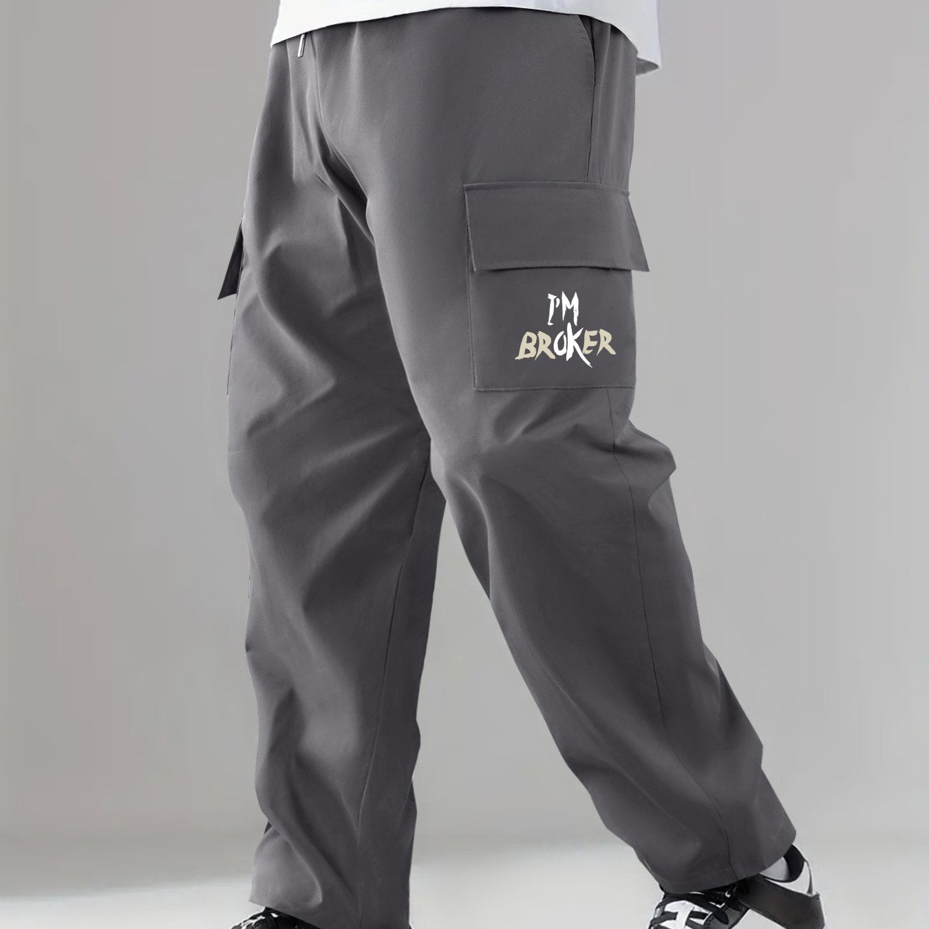 Cargo Pants Men's Flap Pocket Trousers Loose Casual Outdoor Pants