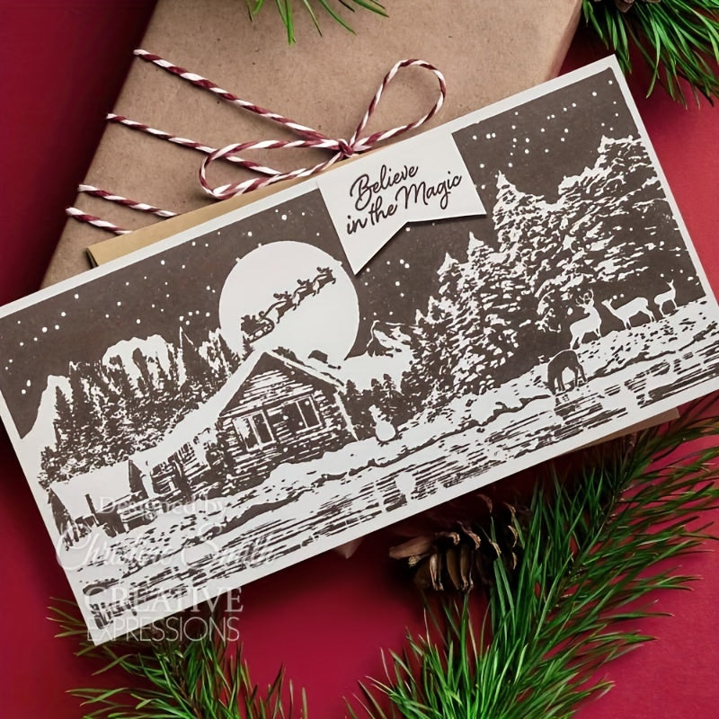 Christmas Snow Scene Transparent Silicone Stamp for Scrapbook DIY Card Making
