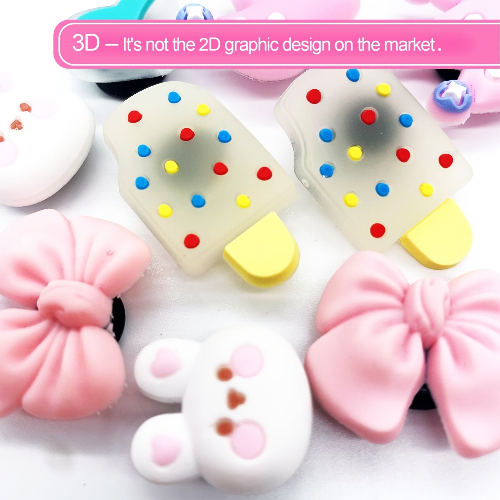 12pcs Rabbit Shoe Charms For DIY Shoes Pins - Kids Boys Girls Teens Men Women