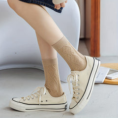 5 Pairs Argyle 3D Textured Socks Soft & Comfy