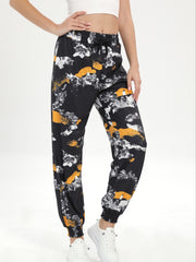 Drawstring Elastic Waist Casual Sports Pants Loose Fit Jogging Pants